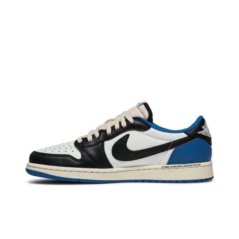 Ανδρικά Παπούτσια Air Jordan 1 Fragment Design Travis Scott Retro Low Μπλε Άσπρο Μαύρος Μπεζ