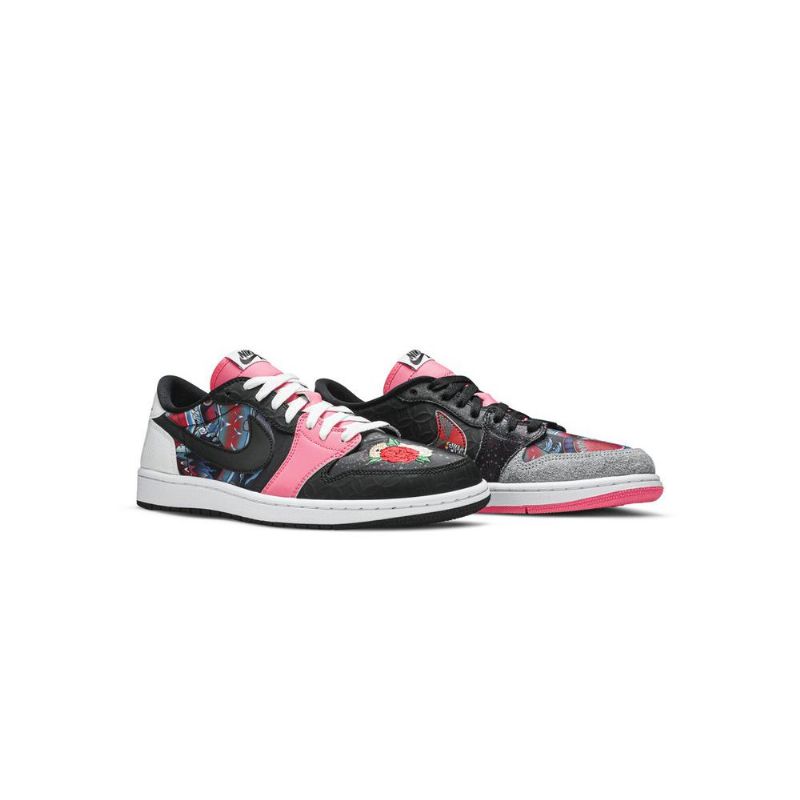 Ανδρικά Παπούτσια Air Jordan 1 Low Og Μαύρα Ροζ Λευκά Πολύχρωμα