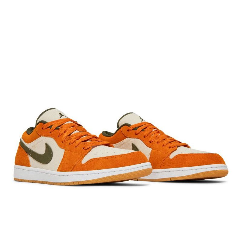 Ανδρικά Παπούτσια Air Jordan 1 Low Se Άσπρο Olive Πράσινος Πορτοκάλι