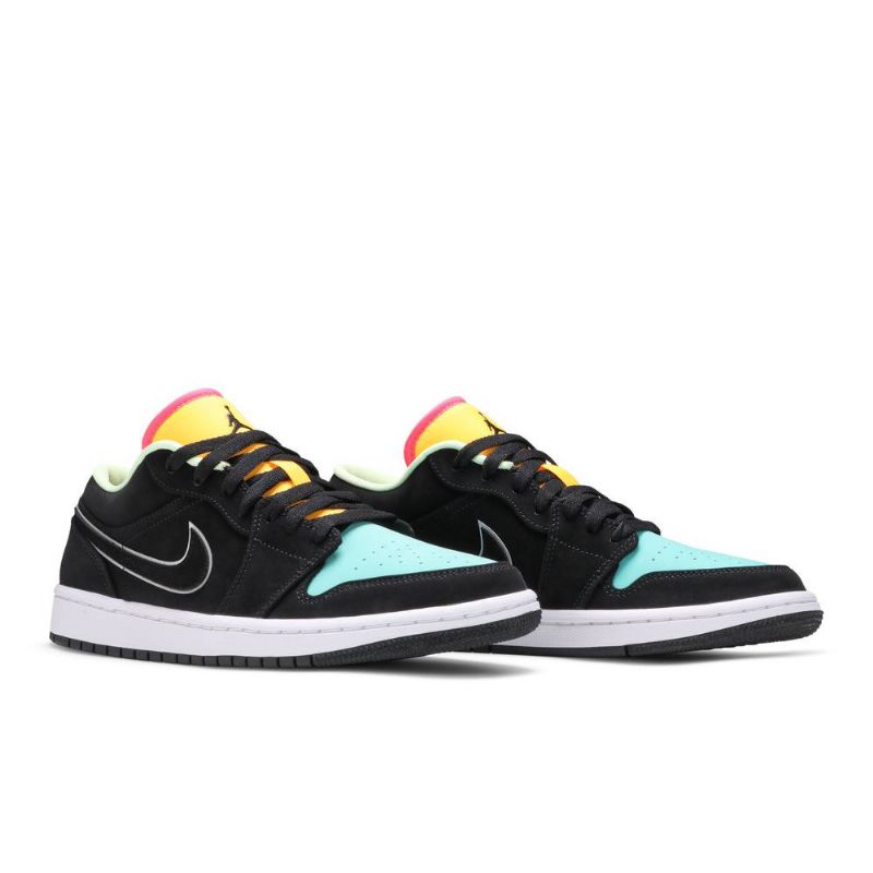 Ανδρικά Παπούτσια Air Jordan 1 Low Se Μαύρο Πράσινο Πορτοκαλί Ροζ