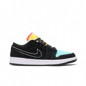 Ανδρικά Παπούτσια Air Jordan 1 Low Se Μαύρο Πράσινο Πορτοκαλί Ροζ