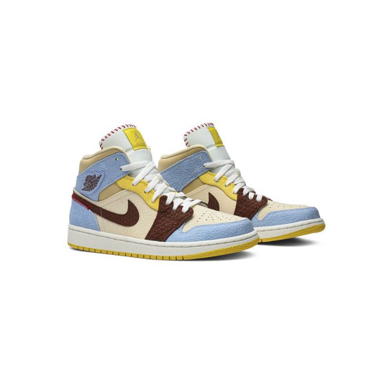Ανδρικά Παπούτσια Air Jordan 1 Maison Chateau Rouge Mid Se Μπλε Καστανός Μπεζ