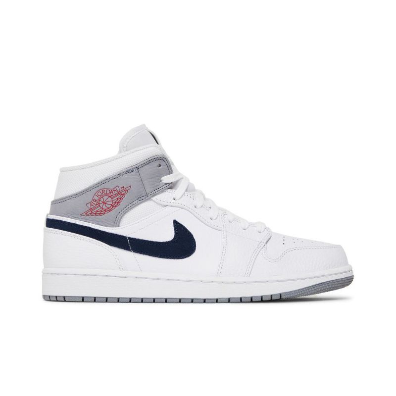 Ανδρικά Παπούτσια Air Jordan 1 Mid Άσπρο Γκρί Μπλε