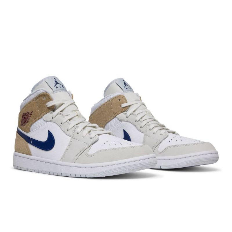 Ανδρικά Παπούτσια Air Jordan 1 Mid Άσπρο Khaki Μπλε