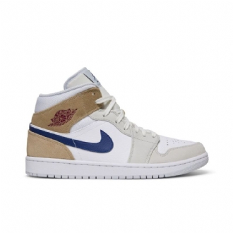 Ανδρικά Παπούτσια Air Jordan 1 Mid Άσπρο Khaki Μπλε
