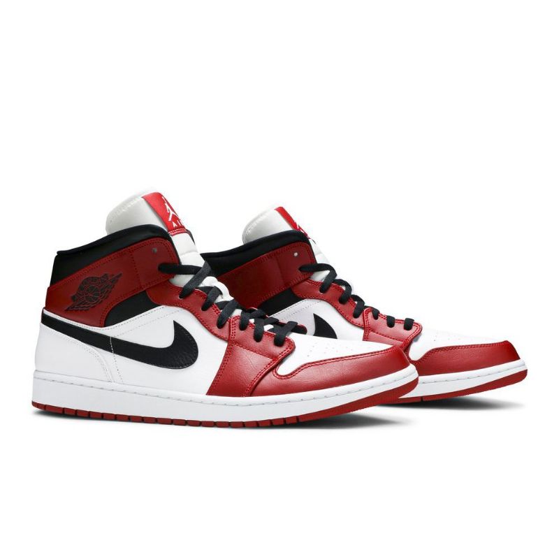 Ανδρικά Παπούτσια Air Jordan 1 Mid Άσπρο Κόκκινος Μαύρος