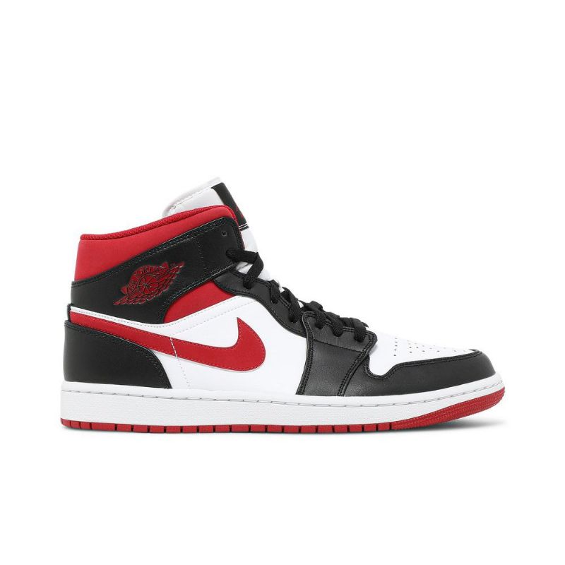 Ανδρικά Παπούτσια Air Jordan 1 Mid Άσπρο Κόκκινος Μαύρος