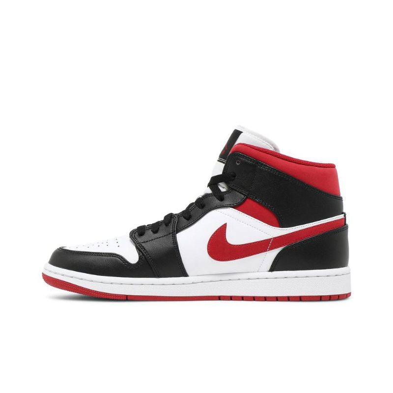 Ανδρικά Παπούτσια Air Jordan 1 Mid Άσπρο Κόκκινος Μαύρος