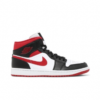 Ανδρικά Παπούτσια Air Jordan 1 Mid Άσπρο Κόκκινος Μαύρος