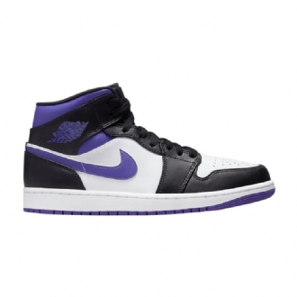 Ανδρικά Παπούτσια Air Jordan 1 Mid Άσπρο Μαύρος Μωβ