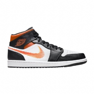 Ανδρικά Παπούτσια Air Jordan 1 Mid Άσπρο Μαύρος Πορτοκάλι