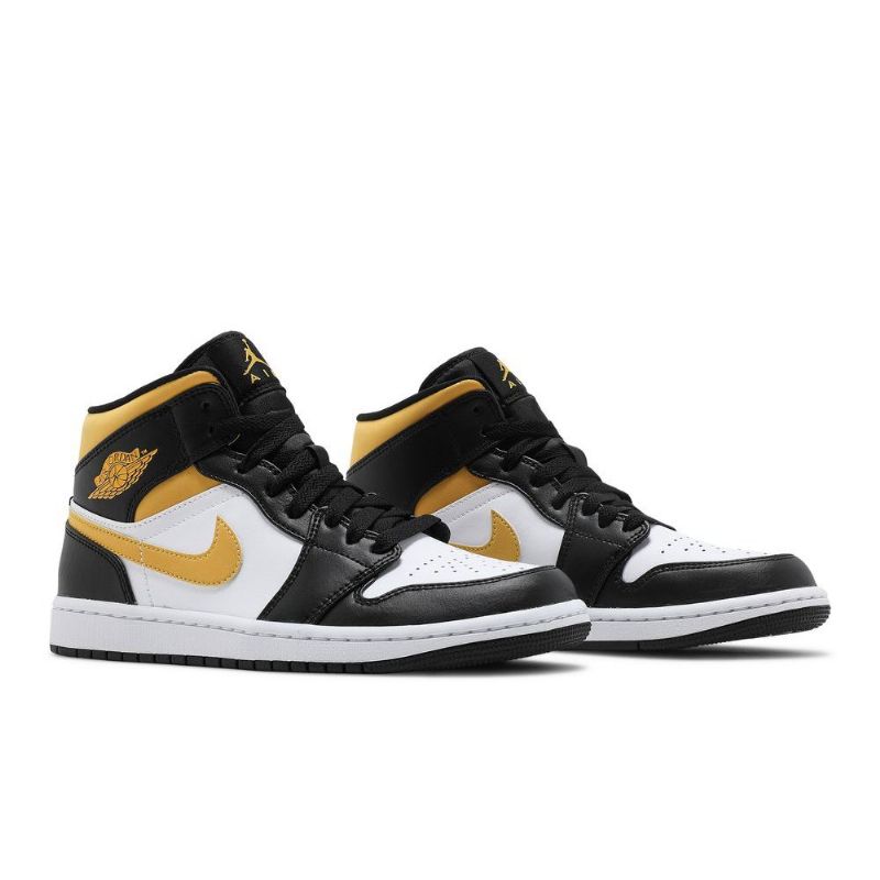 Ανδρικά Παπούτσια Air Jordan 1 Mid Άσπρο Μαύρος Χρυσός