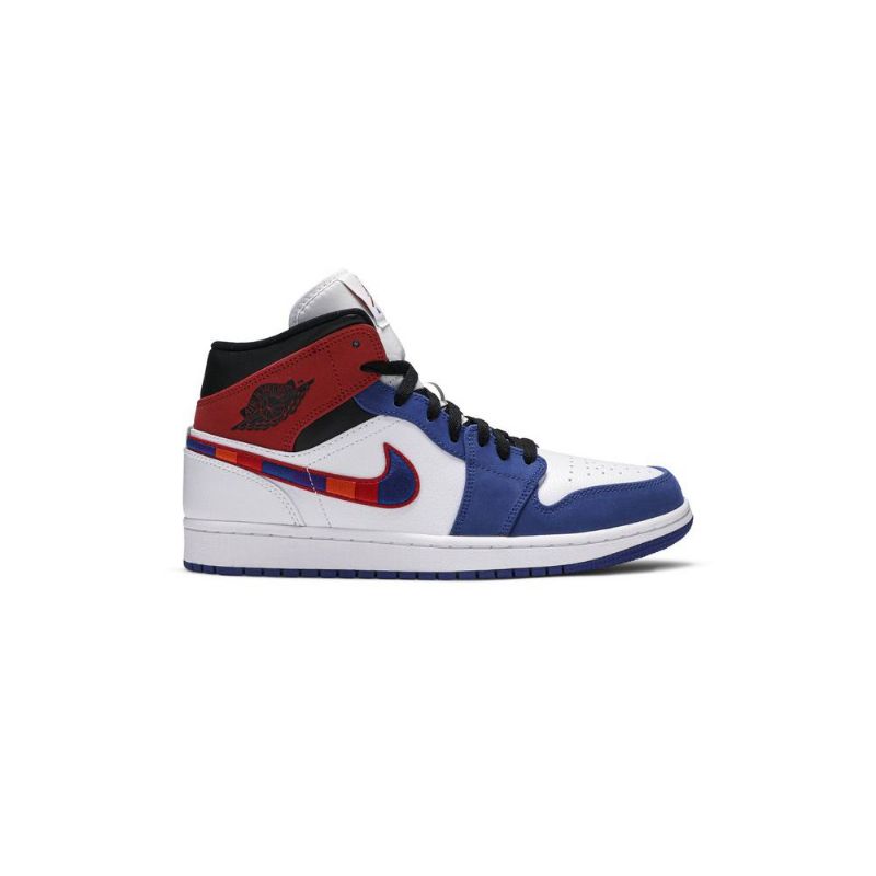 Ανδρικά Παπούτσια Air Jordan 1 Mid Άσπρο Μπλε Κόκκινος Μαύρος