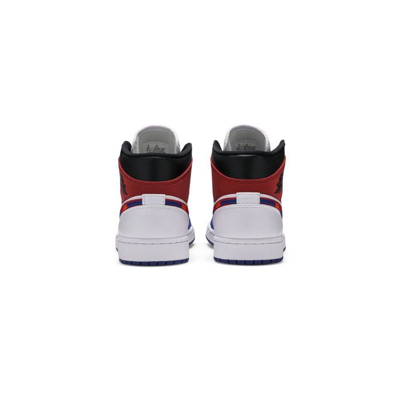 Ανδρικά Παπούτσια Air Jordan 1 Mid Άσπρο Μπλε Κόκκινος Μαύρος