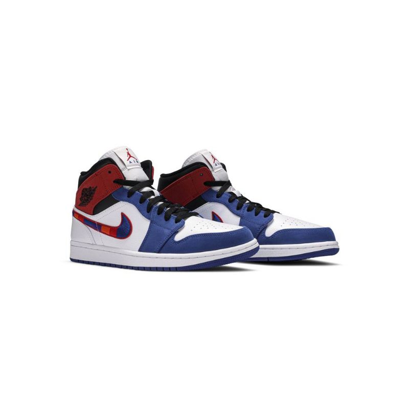 Ανδρικά Παπούτσια Air Jordan 1 Mid Άσπρο Μπλε Κόκκινος Μαύρος