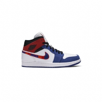 Ανδρικά Παπούτσια Air Jordan 1 Mid Άσπρο Μπλε Κόκκινος Μαύρος