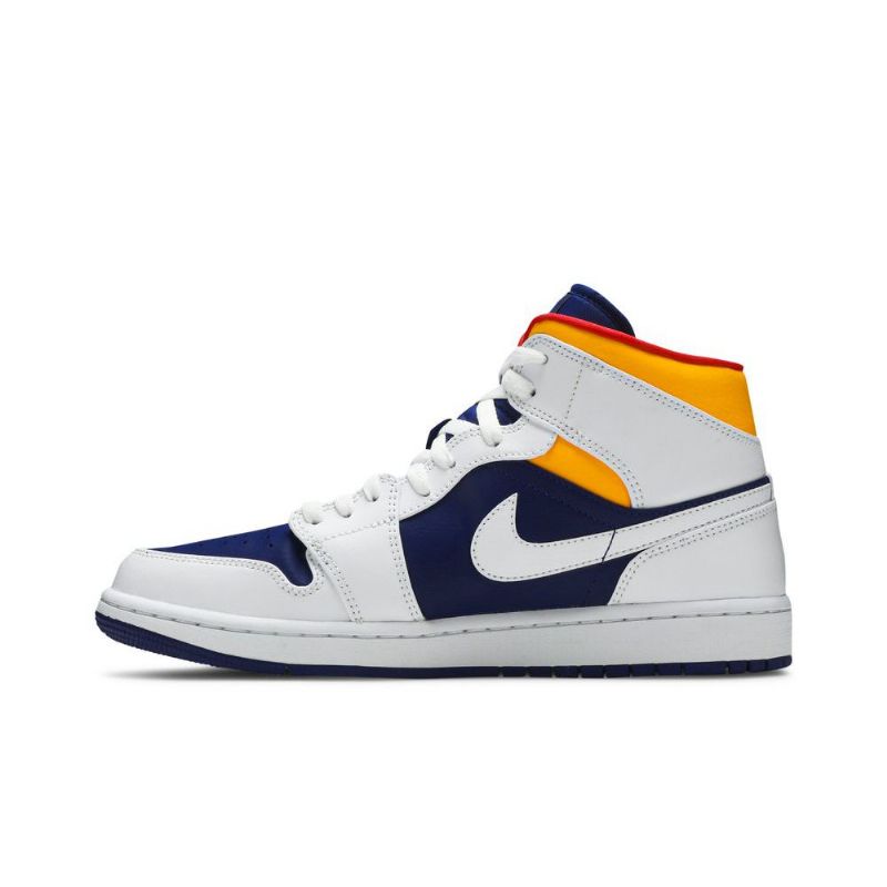 Ανδρικά Παπούτσια Air Jordan 1 Mid Άσπρο Μπλε Πορτοκάλι