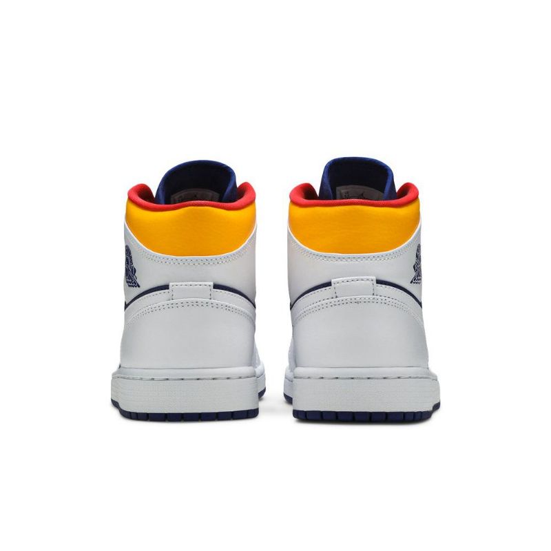 Ανδρικά Παπούτσια Air Jordan 1 Mid Άσπρο Μπλε Πορτοκάλι