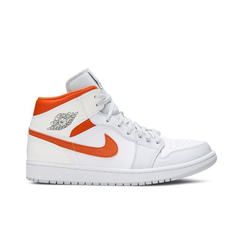 Ανδρικά Παπούτσια Air Jordan 1 Mid Άσπρο Πορτοκάλι