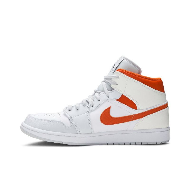 Ανδρικά Παπούτσια Air Jordan 1 Mid Άσπρο Πορτοκάλι