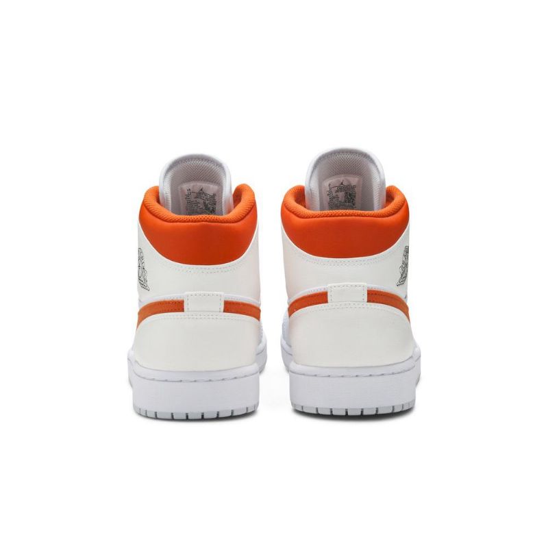 Ανδρικά Παπούτσια Air Jordan 1 Mid Άσπρο Πορτοκάλι