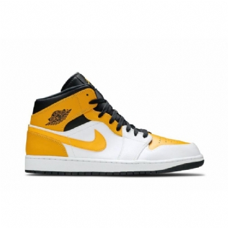 Ανδρικά Παπούτσια Air Jordan 1 Mid Άσπρο Χρυσός Μαύρα