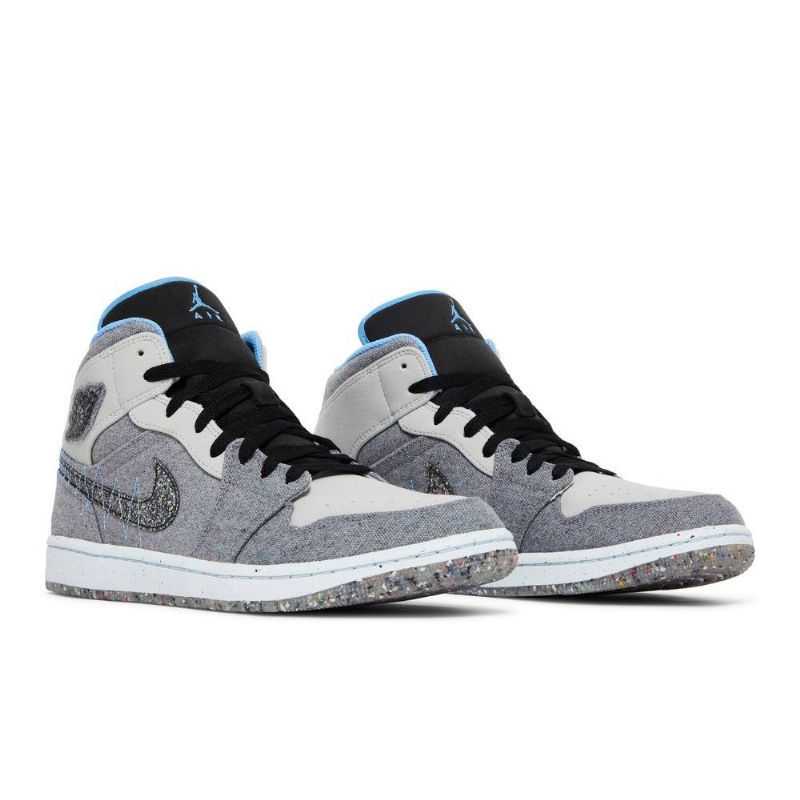 Ανδρικά Παπούτσια Air Jordan 1 Mid Γκρί Μπλε Μαύρος