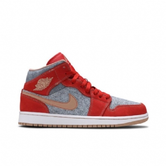 Ανδρικά Παπούτσια Air Jordan 1 Mid Κόκκινος Γκρί Άσπρο