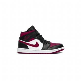 Ανδρικά Παπούτσια Air Jordan 1 Mid Μαύρος Άσπρο Κόκκινος