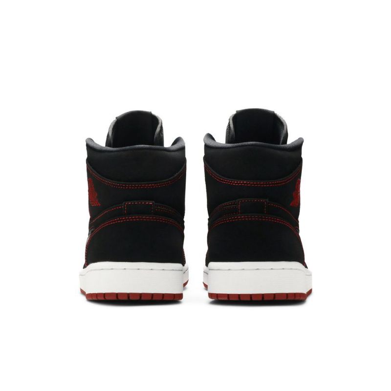 Ανδρικά Παπούτσια Air Jordan 1 Mid Μαύρος Άσπρο Κόκκινος