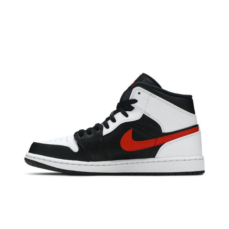 Ανδρικά Παπούτσια Air Jordan 1 Mid Μαύρος Άσπρο Κόκκινος