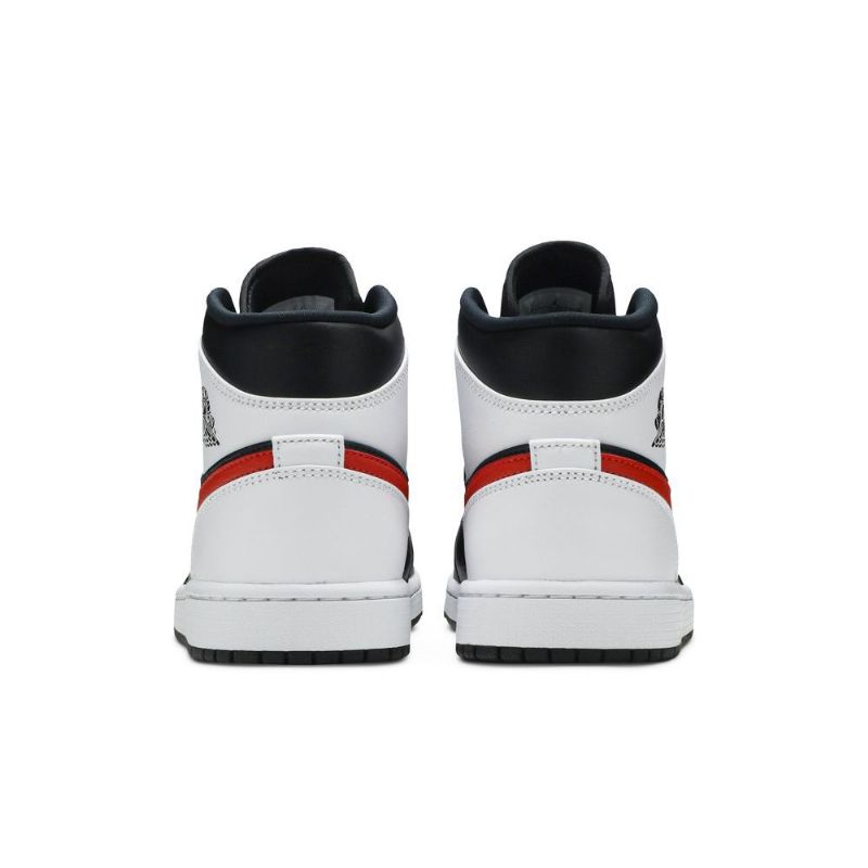 Ανδρικά Παπούτσια Air Jordan 1 Mid Μαύρος Άσπρο Κόκκινος