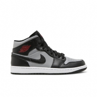 Ανδρικά Παπούτσια Air Jordan 1 Mid Μαύρος Γκρί Κόκκινος Άσπρο