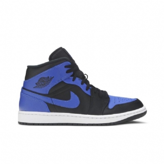 Ανδρικά Παπούτσια Air Jordan 1 Mid Μαύρος Μπλε Άσπρο