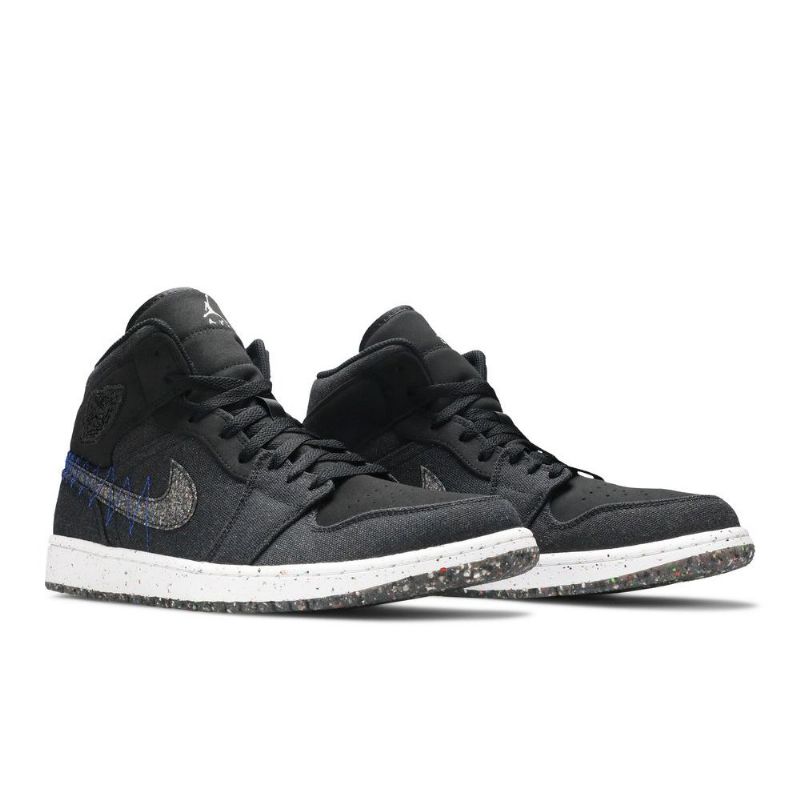 Ανδρικά Παπούτσια Air Jordan 1 Mid Μαύρος Μπλε Άσπρο