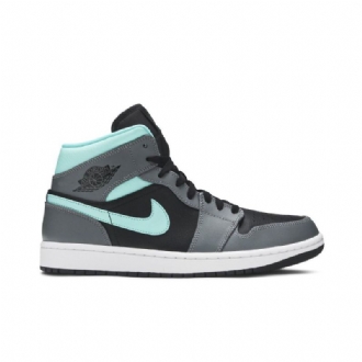 Ανδρικά Παπούτσια Air Jordan 1 Mid Μαύρος Μπλε Γκρί