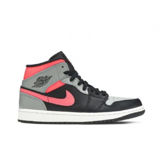 Ανδρικά Παπούτσια Air Jordan 1 Mid Μαύρος Ροζ Άσπρο