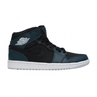 Ανδρικά Παπούτσια Air Jordan 1 Mid Μαύρος Σκούρο Μπλε Άσπρο