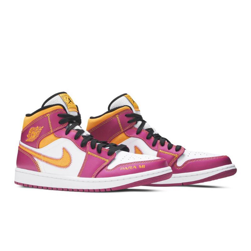 Ανδρικά Παπούτσια Air Jordan 1 Mid Μωβ Άσπρο Χρυσός
