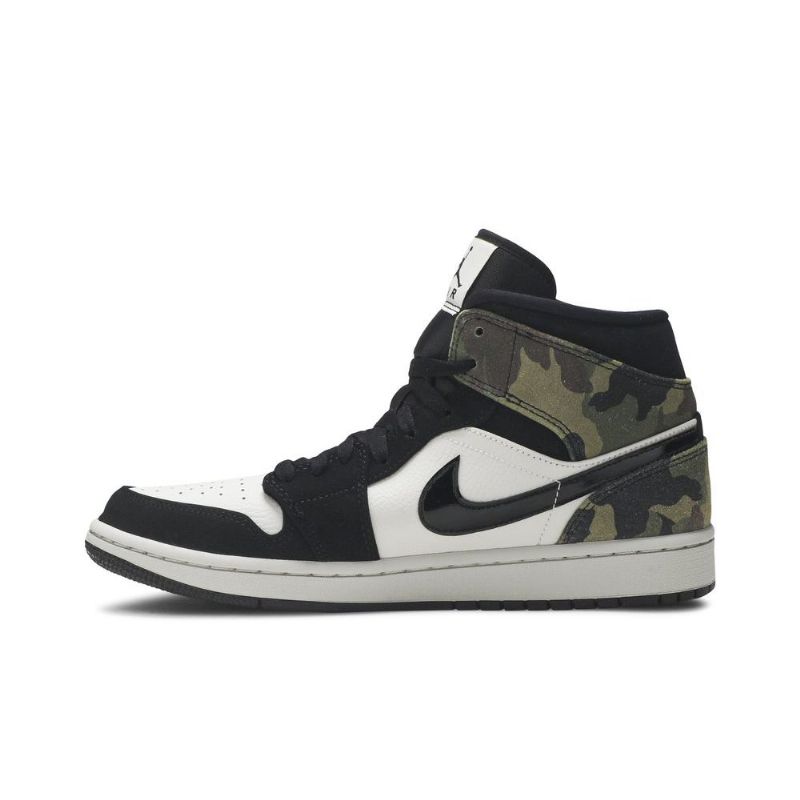 Ανδρικά Παπούτσια Air Jordan 1 Mid Μπεζ Μαύρα Πράσινα