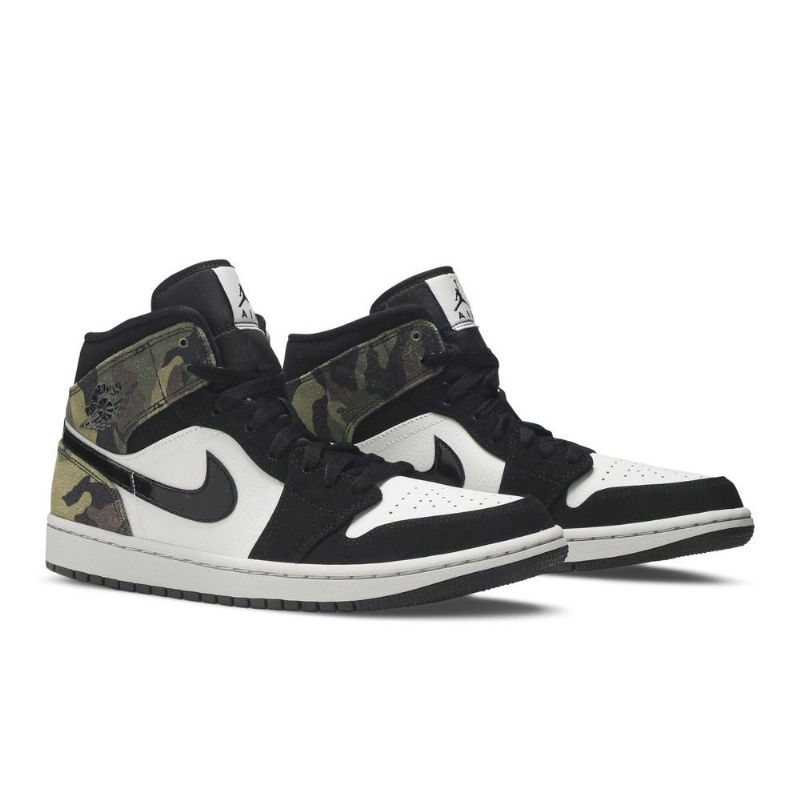 Ανδρικά Παπούτσια Air Jordan 1 Mid Μπεζ Μαύρα Πράσινα