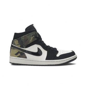 Ανδρικά Παπούτσια Air Jordan 1 Mid Μπεζ Μαύρα Πράσινα