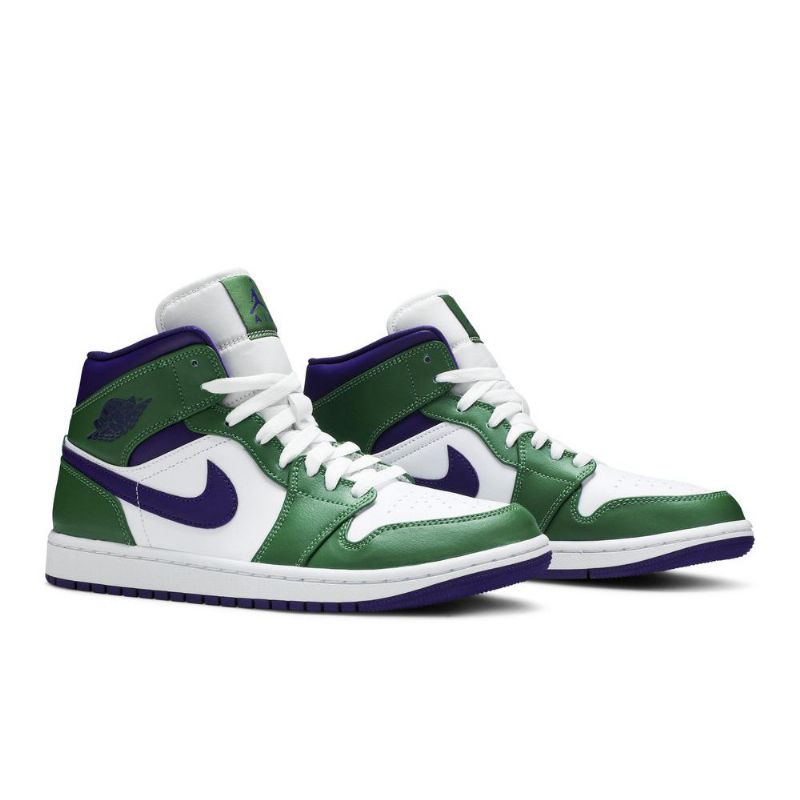 Ανδρικά Παπούτσια Air Jordan 1 Mid Πράσινος Άσπρο Μωβ