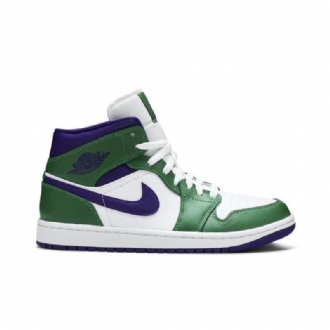 Ανδρικά Παπούτσια Air Jordan 1 Mid Πράσινος Άσπρο Μωβ