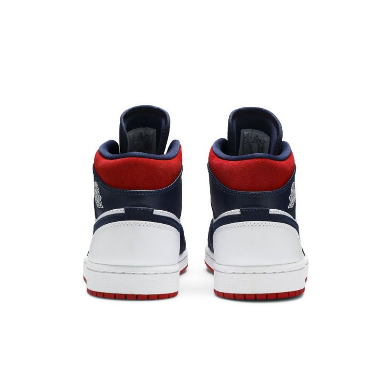 Ανδρικά Παπούτσια Air Jordan 1 Mid Se Άσπρο Σκούρο Μπλε Κόκκινος