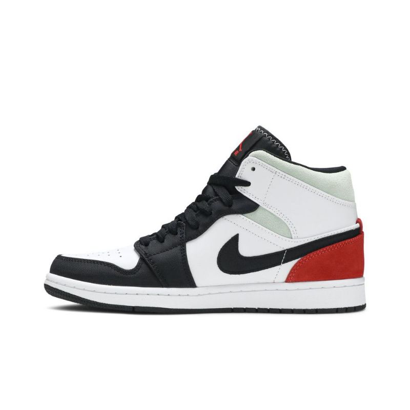 Ανδρικά Παπούτσια Air Jordan 1 Mid Se Λευκά Μαύρα Γκρι Κόκκινα