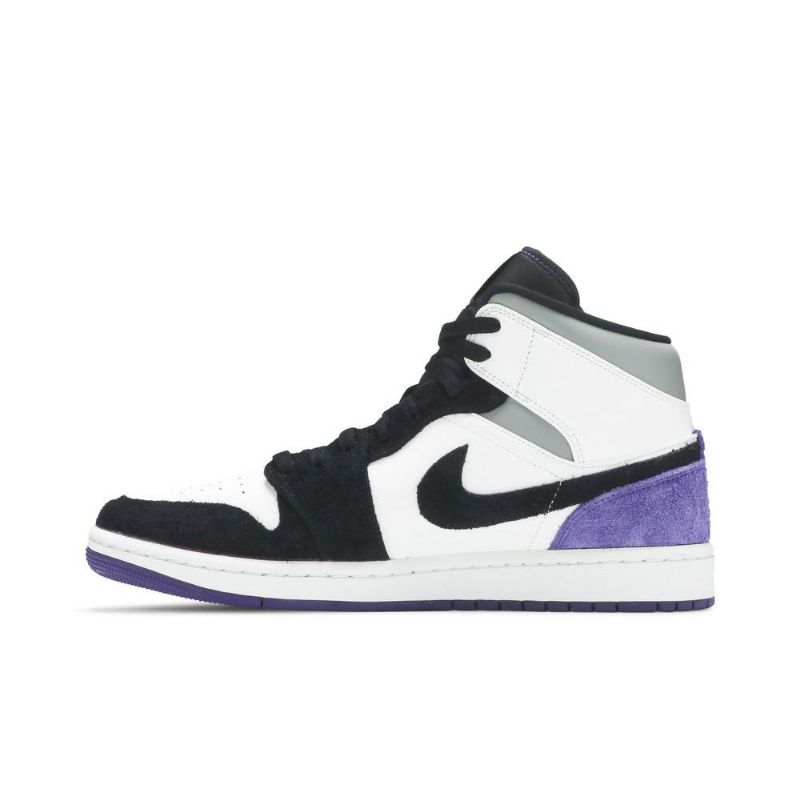 Ανδρικά Παπούτσια Air Jordan 1 Mid Se Λευκά Μαύρα Γκρι Μωβ