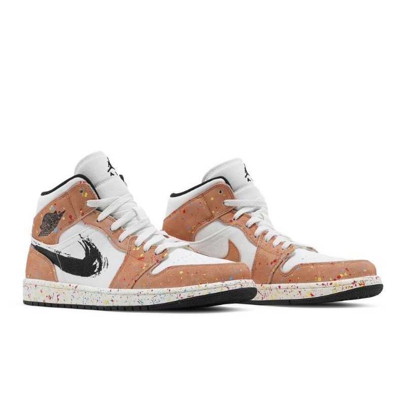 Ανδρικά Παπούτσια Air Jordan 1 Mid Se Λευκά Μαύρα Καφέ