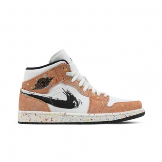 Ανδρικά Παπούτσια Air Jordan 1 Mid Se Λευκά Μαύρα Καφέ