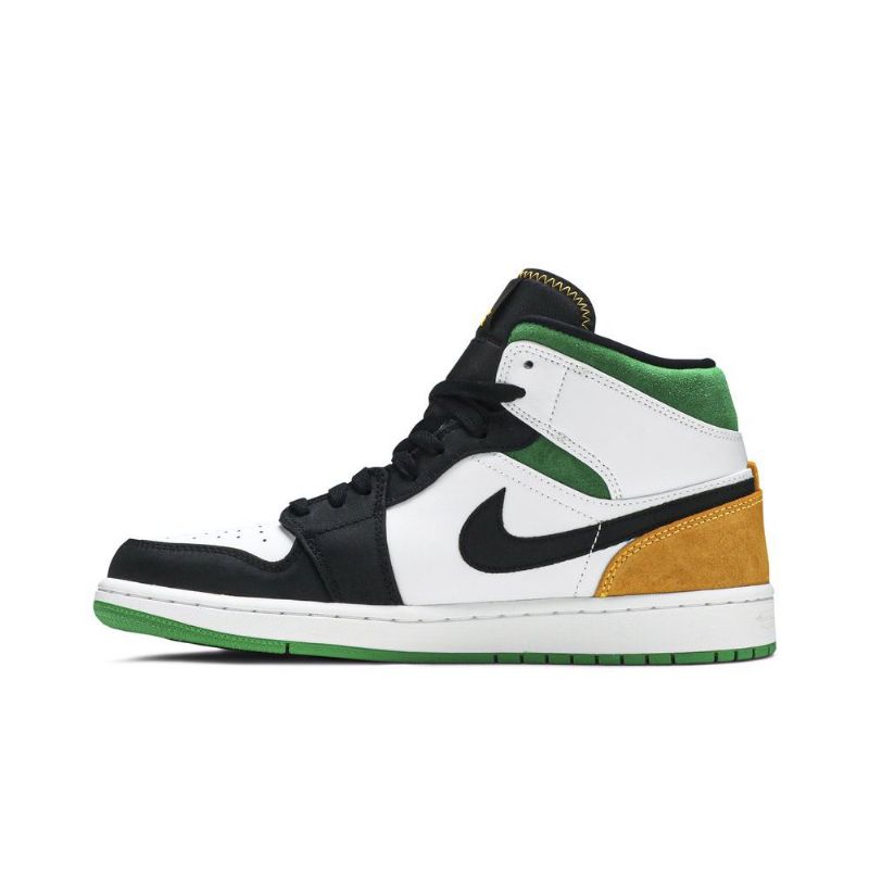Ανδρικά Παπούτσια Air Jordan 1 Mid Se Λευκό Πορτοκαλί Μαύρο Πράσινο